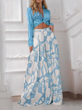 Two Piece Shirt Tops & Wide Leg Pants